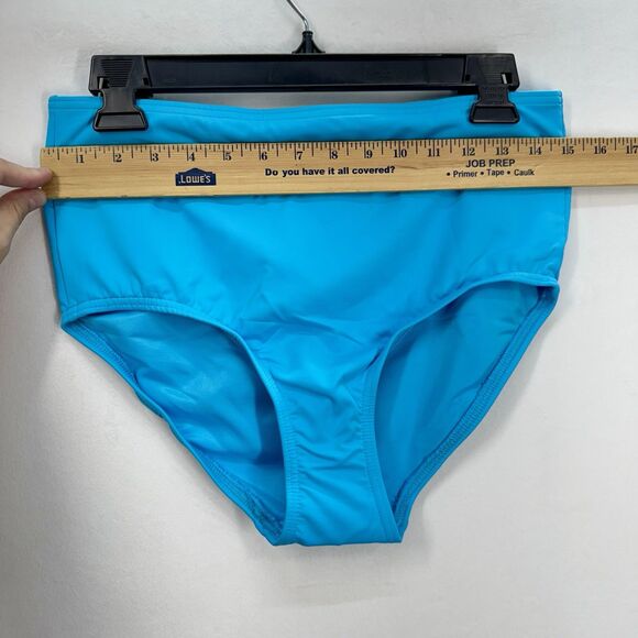 Lands End High Waisted Bikini Swim Bottoms Size 8 Turquoise Chlorine Resistant - Picture 8 of 10